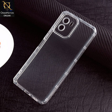 Vivo Y01 Cover - Four Sided Airbag With Camera Protection Clear Transparent Soft Case