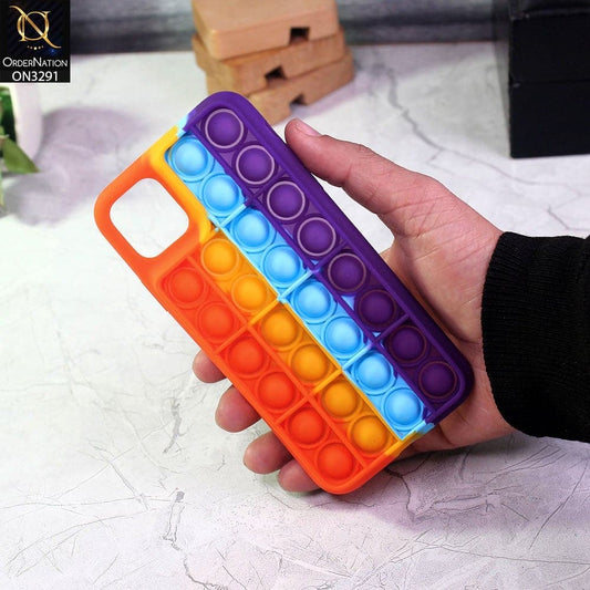 iPhone 11 Cover - Orange - Trendy Fidget Stress Relief Bubble Soft Case