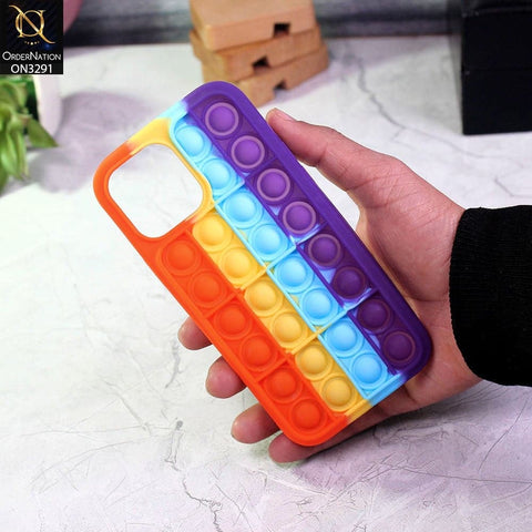 iPhone 13 Pro Cover - Orange - Trendy Fidget Stress Relief Bubble Soft Case