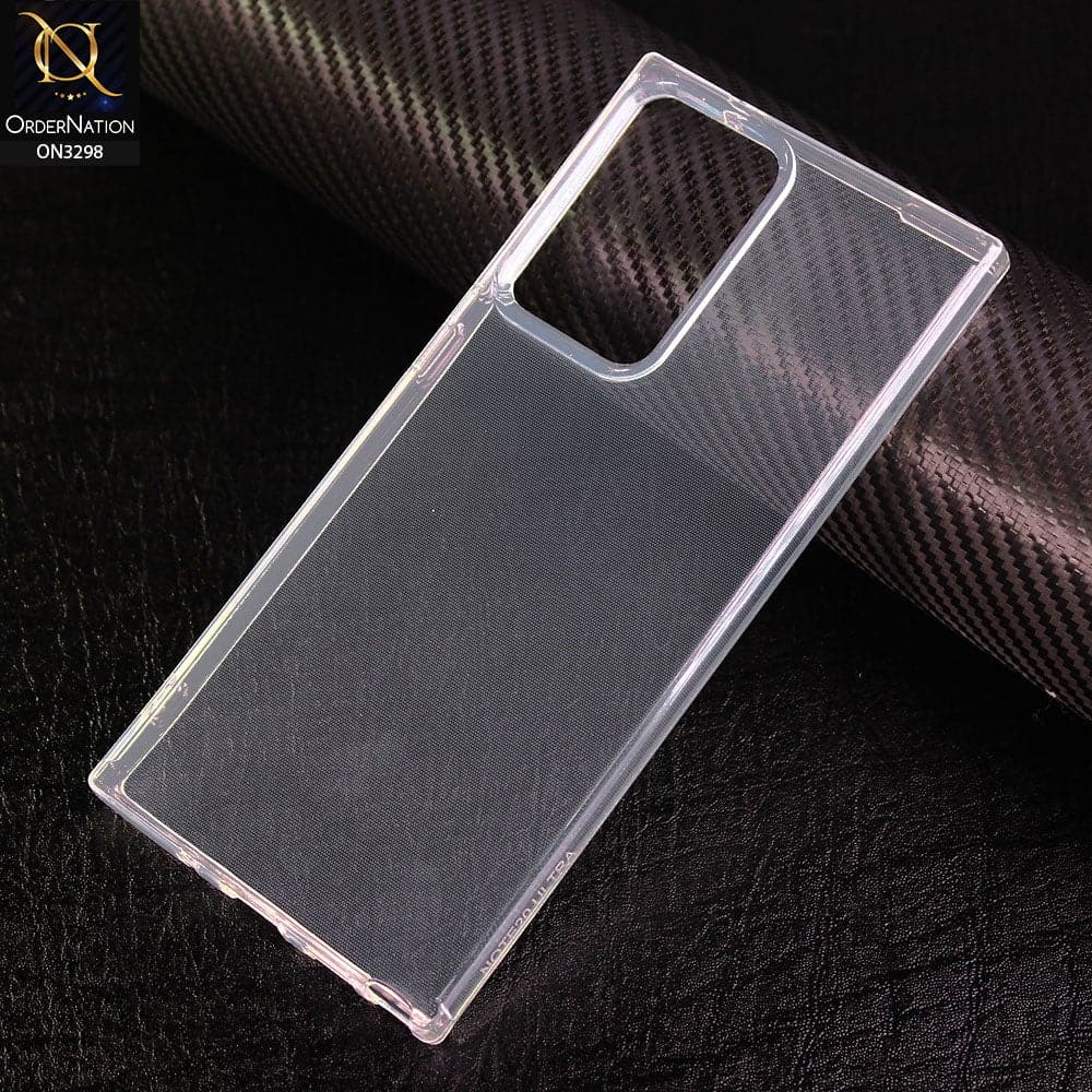 Samsung Galaxy Note 20 Ultra Cover - Soft TPU Straight Corner Square Shape Transparent Case