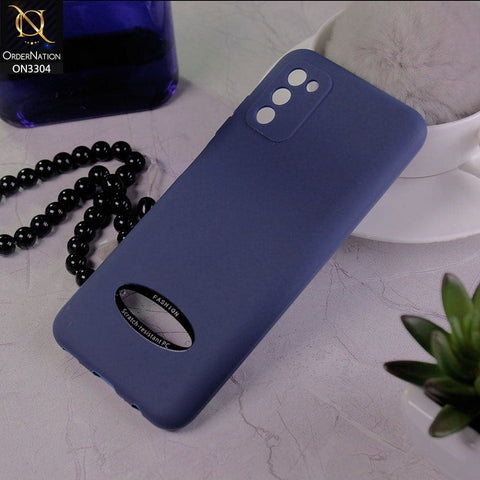 Samsung Galaxy A02s Cover - Blue - Fashion PLain Soft Silicone Camera Protection Case