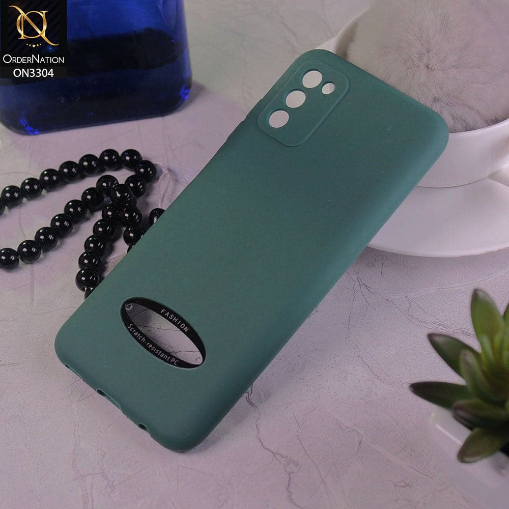 Samsung Galaxy A02s Cover - Green - Fashion PLain Soft Silicone Camera Protection Case