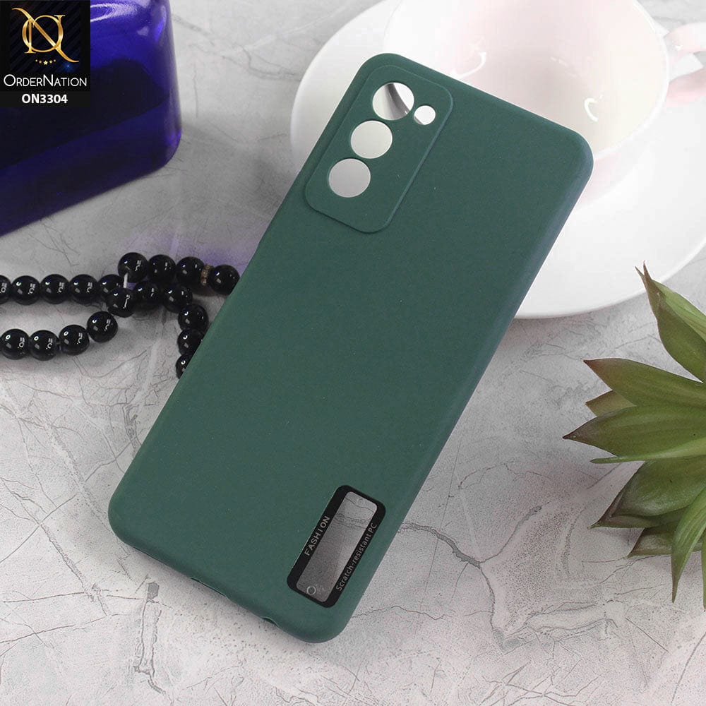 Tecno Camon 18P Cover - Green - Fashion PLain Soft Silicone Camera Protection Case