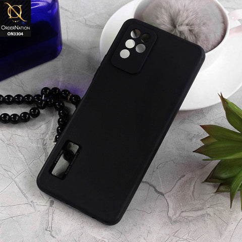 Infinix Note 10 Cover - Black - Fashion PLain Soft Silicone Camera Protection Case