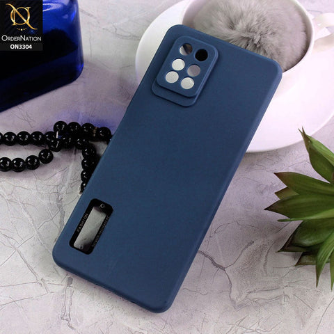 Infinix Note 10 Pro Cover - Blue - Fashion PLain Soft Silicone Camera Protection Case