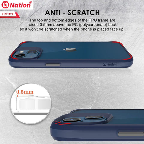 iPhone 13 Mini Cover - Blue - ONation Combat X Mode Series Soft Borders Case