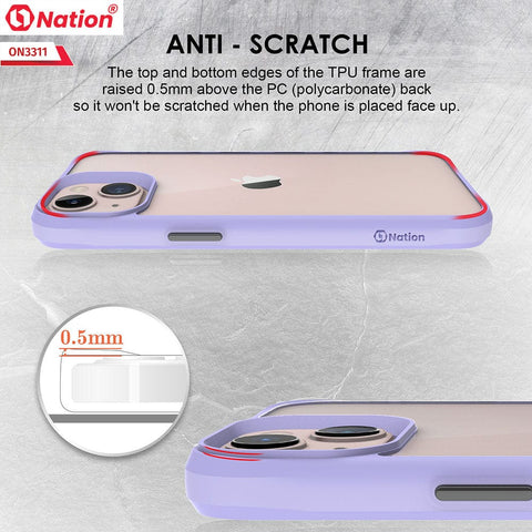 iPhone 13 Cover - Purple - ONation Combat X Mode Series Soft Borders Case