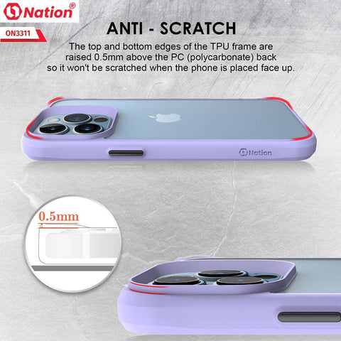 iPhone 13 Pro Max Cover - Purple - ONation Combat X Mode Series Soft Borders Case