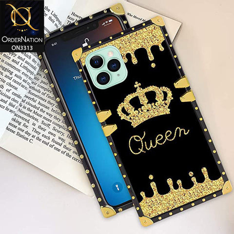 Xiaomi Redmi Note 10 5G Cover - Black - Golden Electroplated Luxury Square Soft TPU Protective Case with Holder