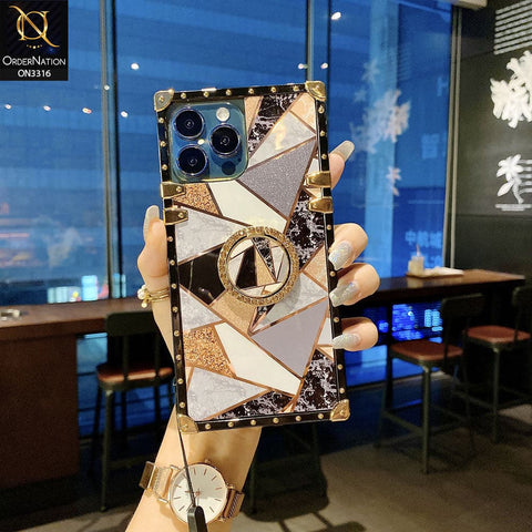 Xiaomi Poco M3 Cover - Design 1 - Smart Mosaic Marble and Glitter Trunk Style Soft Case Without Strap