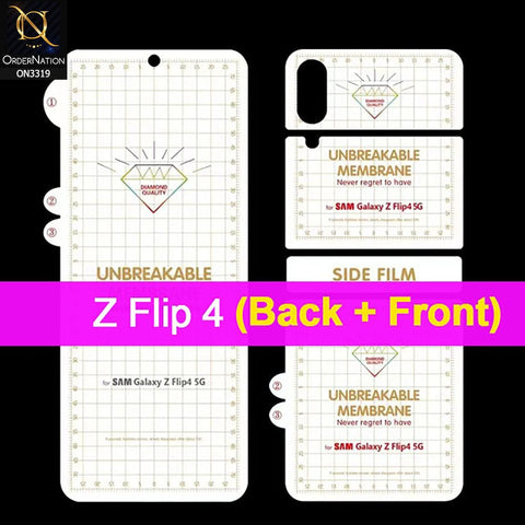 Samsung Galaxy Z Flip 4 5G Protector - 360° Transparent Full Body Unbreakable Protective Film Sticker Cover