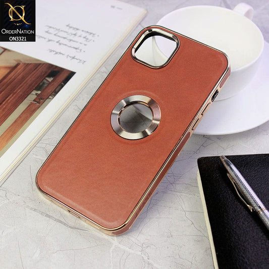 iPhone 14 Plus Cover - Brown - J-Case Elegant Series Explosion Proof Scratch Resistant Matte Leather Soft Case