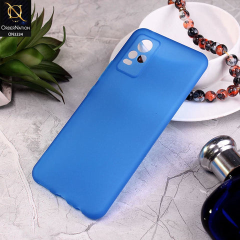 Samsung Galaxy M02s Cover - Blue - New Style Soft Silicone Semi-Transparent Soft Case