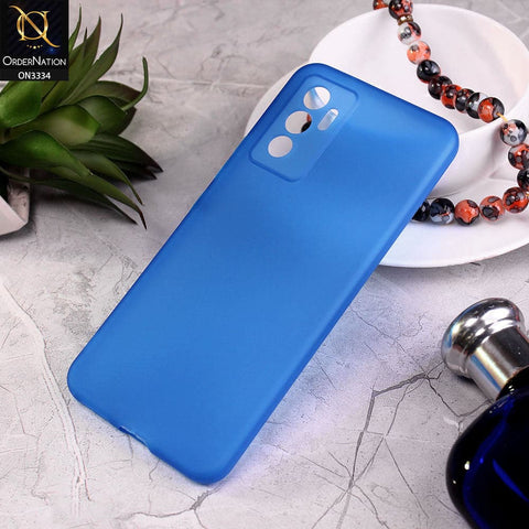 Vivo V23e Cover - Blue - New Style Soft Silicone Semi-Transparent Soft Case