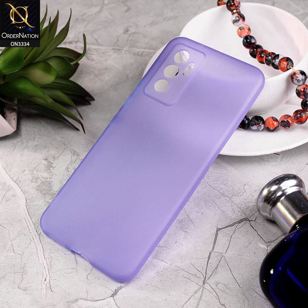 Vivo V23e Cover - Purple - New Style Soft Silicone Semi-Transparent Soft Case