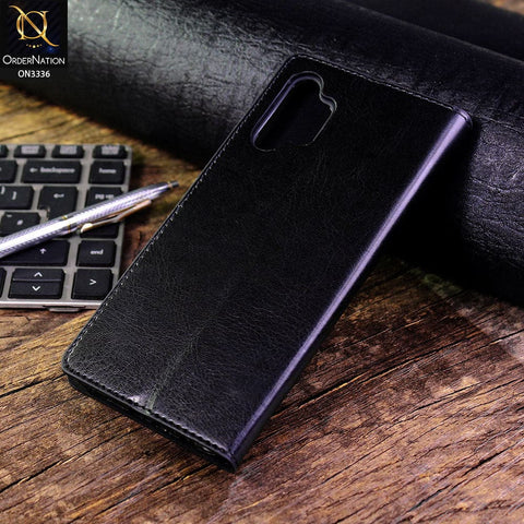 Samsung Galaxy A32 Cover - Black - Rich Boss Leather Texture Soft Flip Book Case