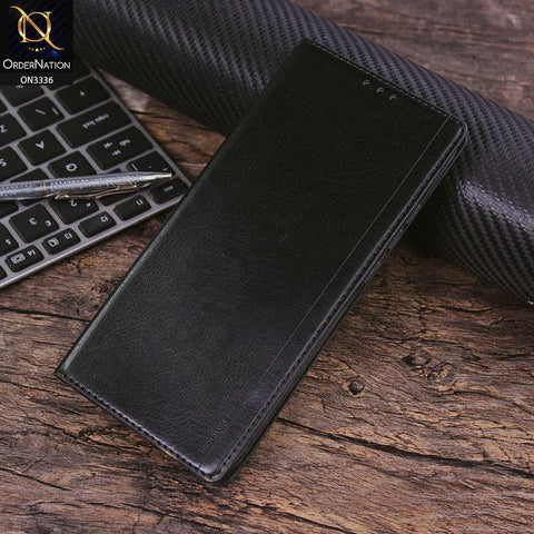 OnePlus Nord N100 Cover - Black - Rich Boss Leather Texture Soft Flip Book Case