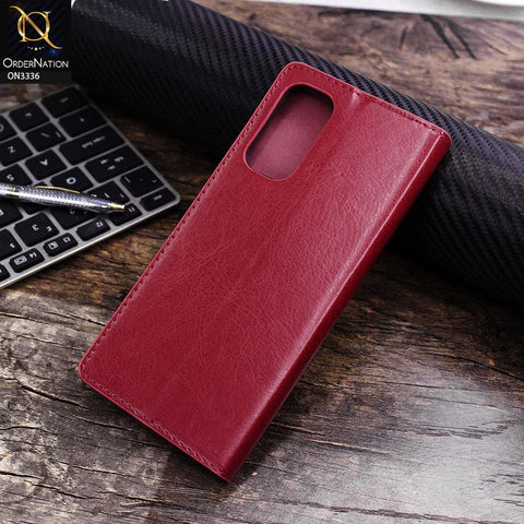 OnePlus Nord 2 Cover - Red - Rich Boss Leather Texture Soft Flip Book Case