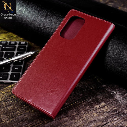 Xiaomi Poco F3 Cover - Red - Rich Boss Leather Texture Soft Flip Book Case