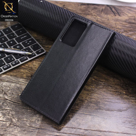 Infinix Zero X Pro Cover - Black - Rich Boss Leather Texture Soft Flip Book Case