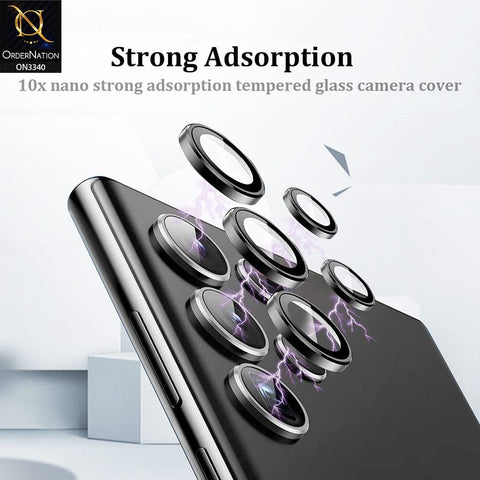 iPhone 13 Protector - Silver - Aluminium Alloy Metal Tempered Glass Camera Protector