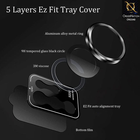 iPhone 12 Pro Max Protector - Graphite - Aluminium Alloy Metal Tempered Glass Camera Protector