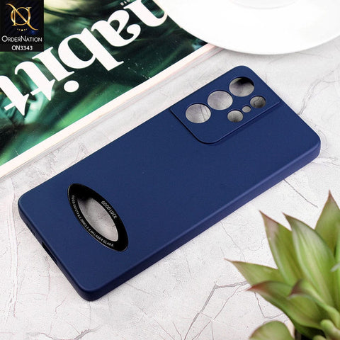 Samsung Galaxy A22 Cover - Blue - New Soft Silicone Camera Protection Case with Good Luck Logo Hole