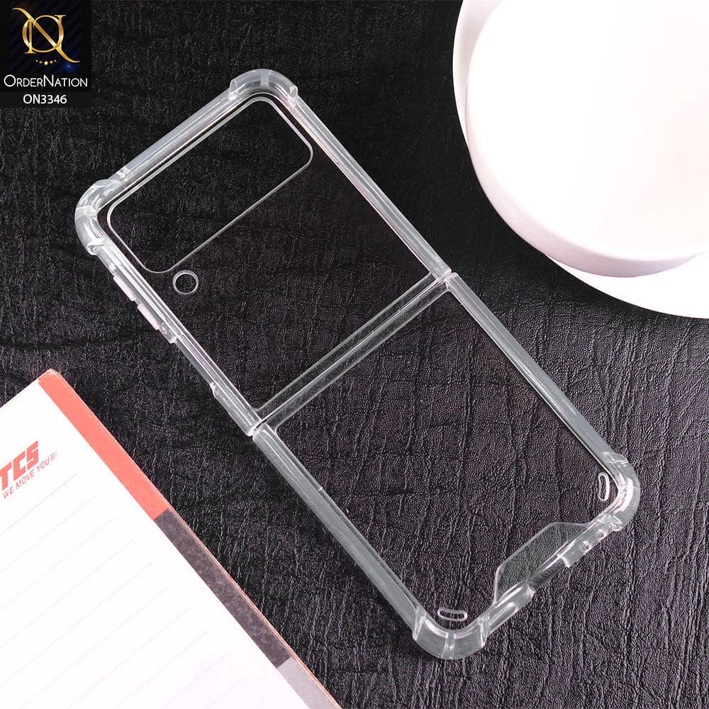 Samsung Galaxy Z Flip 3 5G Cover - Transparent - All New 4D design Sho ...