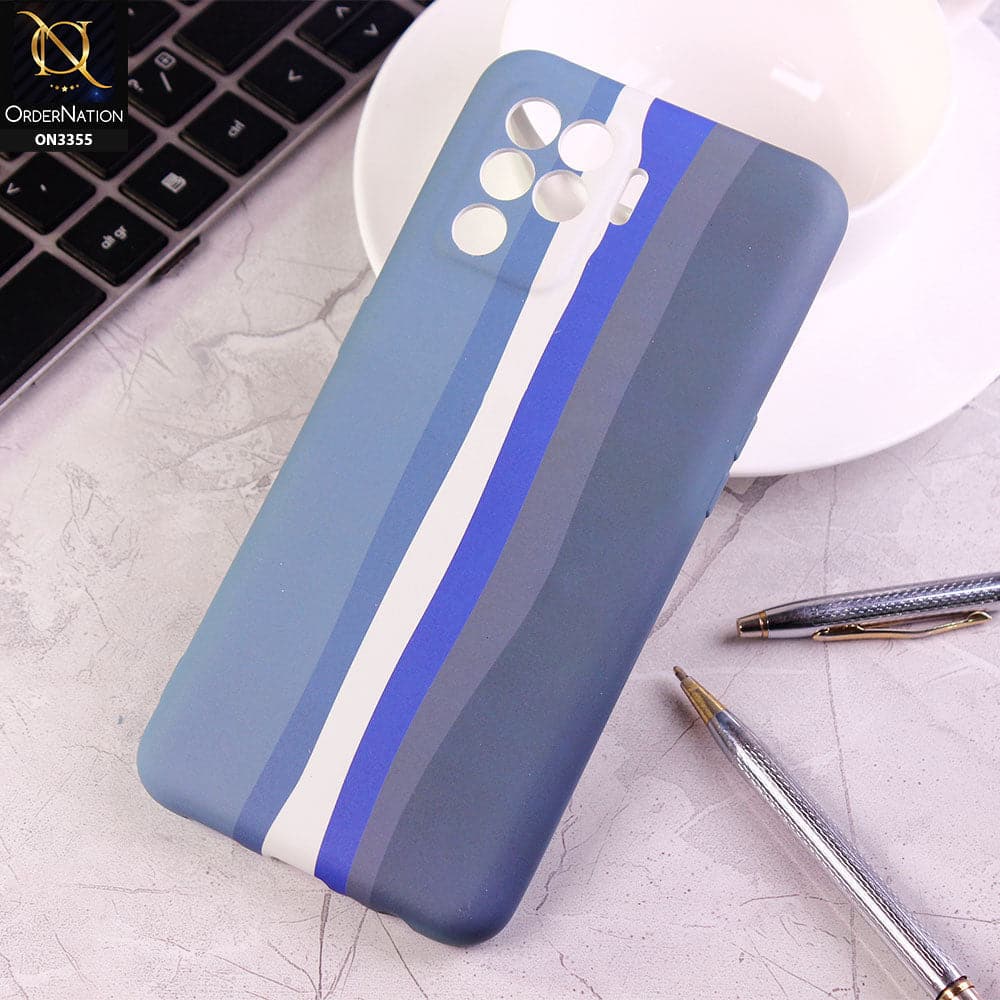 Oppo F19 Pro Cover - Blue - Rainbow Series Soft Silicone Camera Protection Case