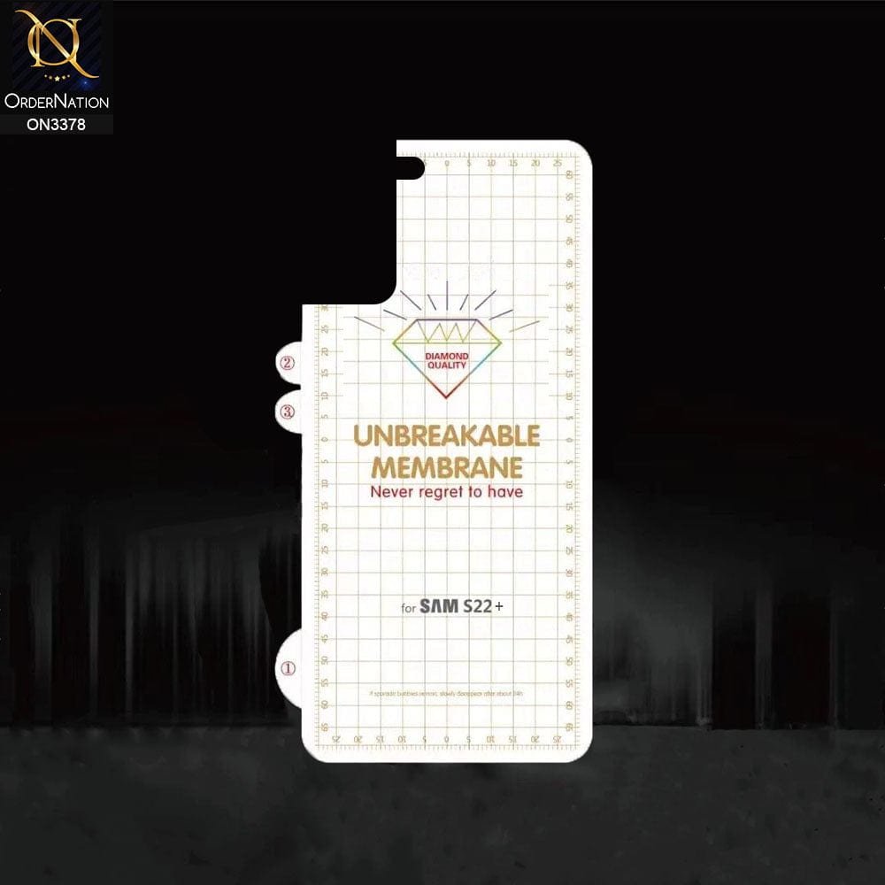 Samsung Galaxy S22 Plus 5G Protector - Transparent  Unbreakable Membrane Shiny Film Back Protector Sheet