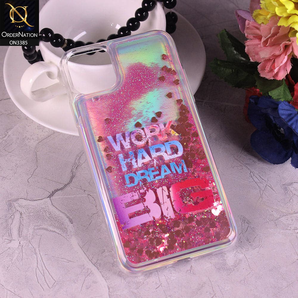 iPhone 11 Pro Max Cover - Design2 - Trendy Heart Shape Moving Liquid Glitter Shine Soft Borders Case