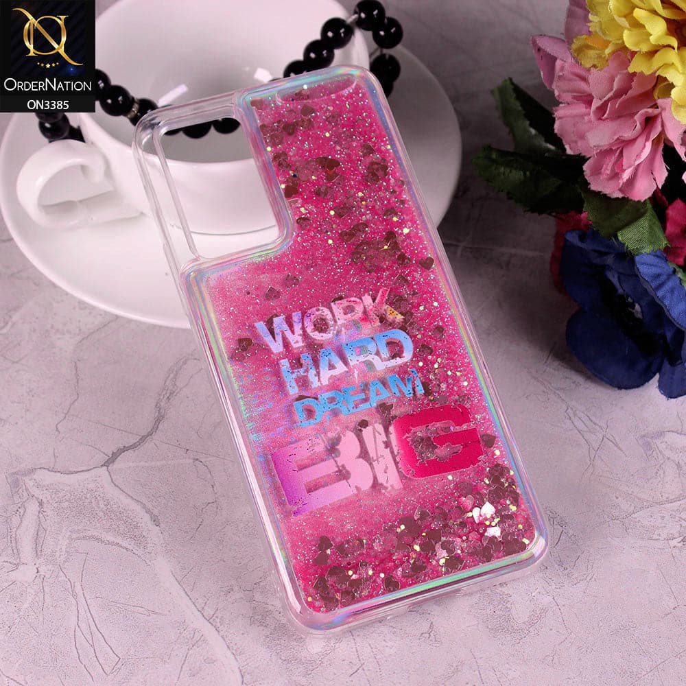 Vivo V23e Cover - Design2 - Trendy Heart Shape Moving Liquid Glitter Shine Soft Borders Case