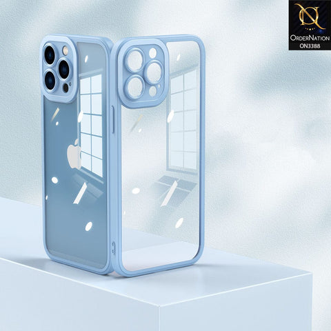 iPhone 12 Pro Max Cover - Sierra Blue - Flat Series PC Transparent Back Shell Soft Color Borders Camera Protection Case