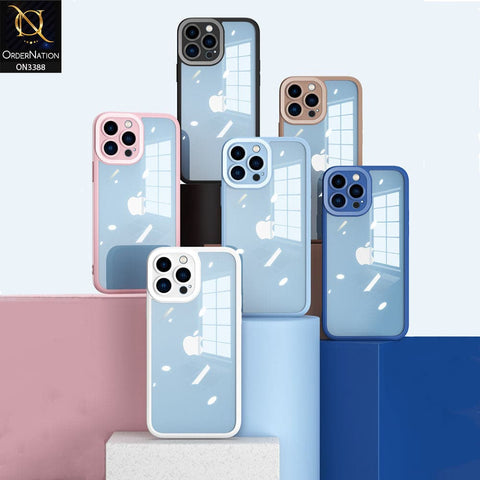 iPhone 11 Pro Cover - White - Flat Series PC Transparent Back Shell Soft Color Borders Camera Protection Case