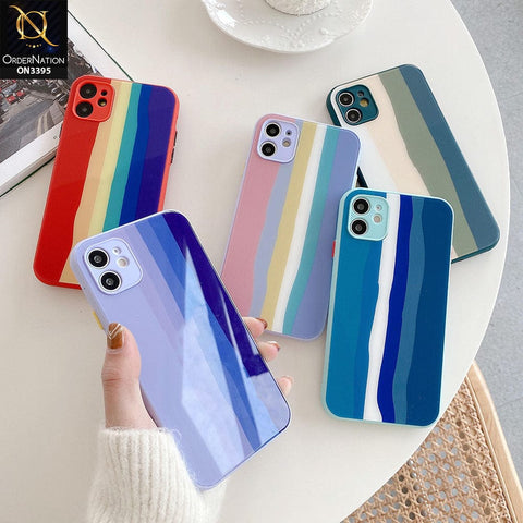 Infinix Note 11 Pro Cover - Red - New Infinity Rainbow Series Back tempered Glass Soft Borders Case With Camera Protection