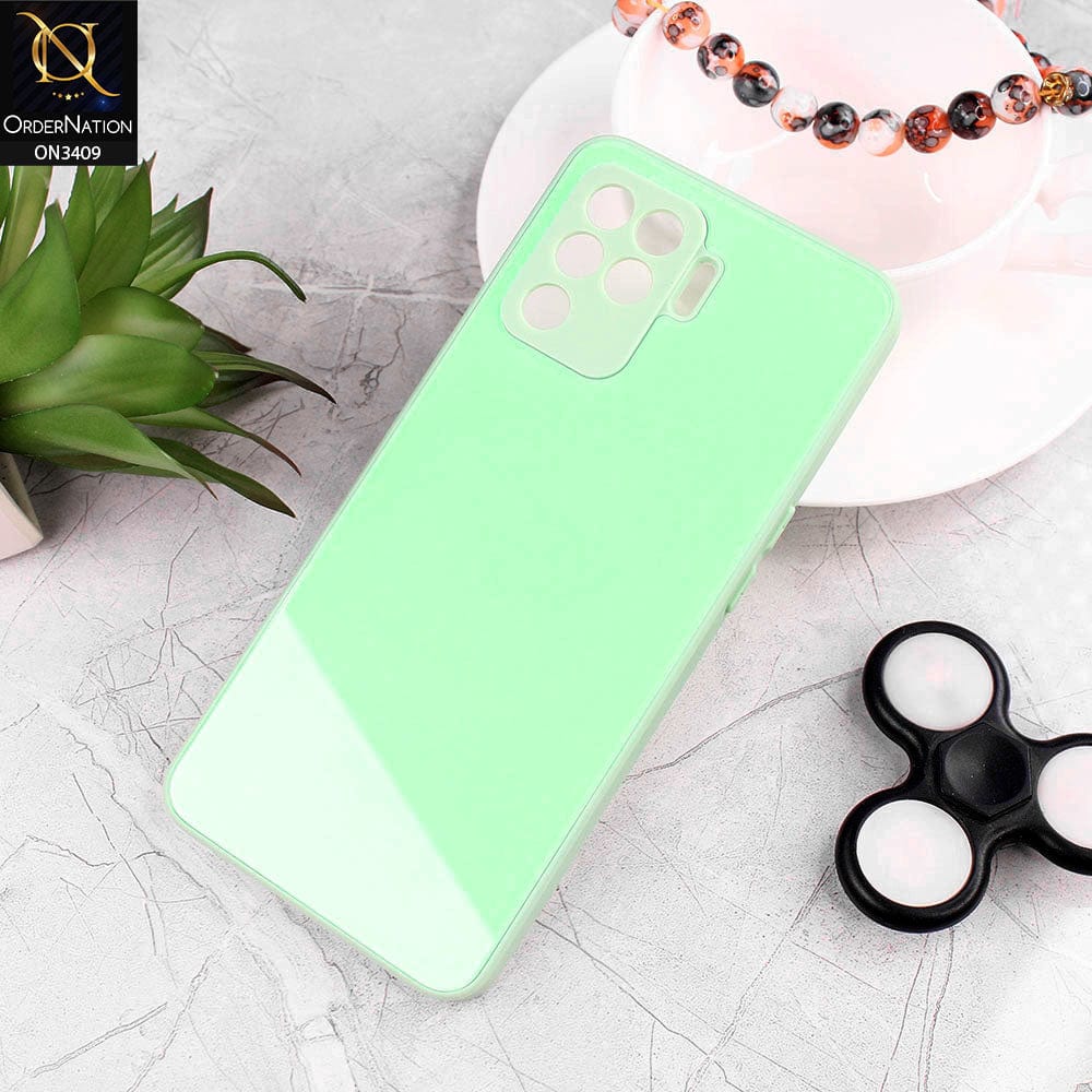 Oppo F19 Pro Cover - Light Green - New Glossy Shine Soft Borders Camera Protection Back Case