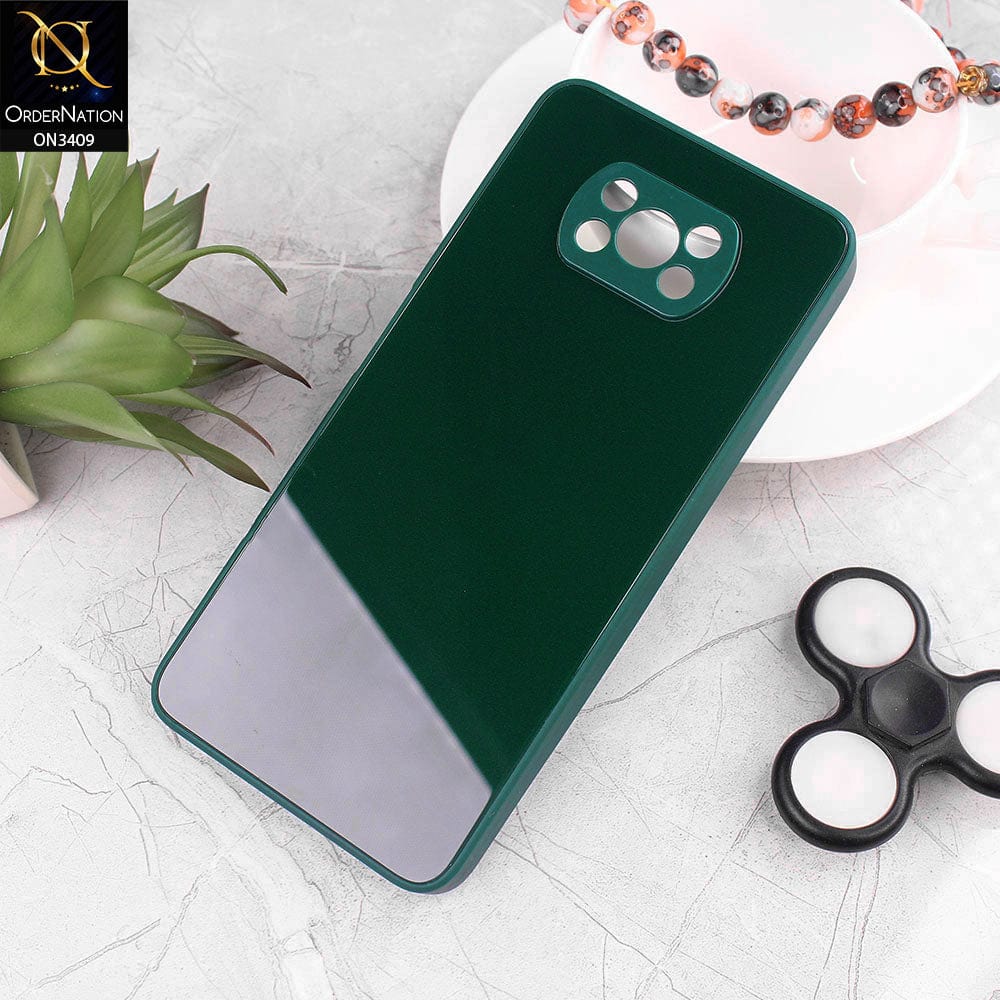 Xiaomi Poco X3 Cover - Dark Green - New Glossy Shine Soft Borders Camera Protection Back Case