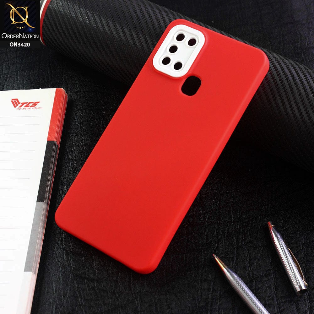 Samsung Galaxy A21s Cover - Red - Soft Silicone Candy Color Matte Look ...