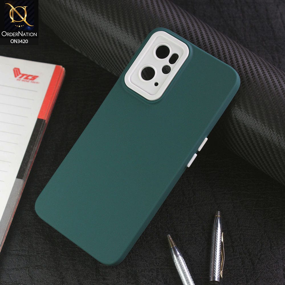 Oppo A76 Cover - Green - Soft Silicone Candy Color Matte Look Camera Protection Case