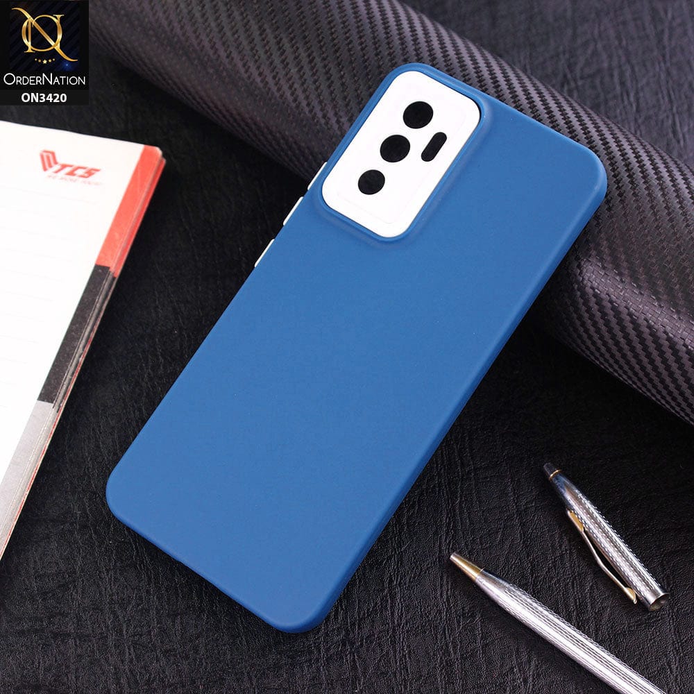 Vivo V23e Cover - Blue - Soft Silicone Candy Color Matte Look Camera Protection Case