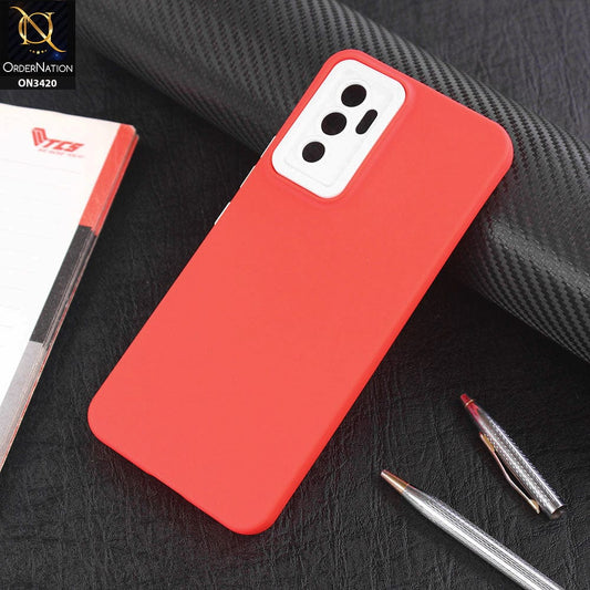 Vivo S10e Cover - Red - Soft Silicone Candy Color Matte Look Camera Protection Case