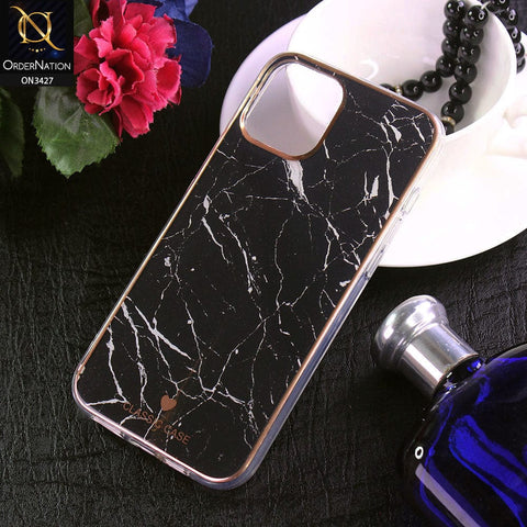 iPhone 12 Pro Max Cover - Design 4 - New Marble Series Acrylic With Electroplated Soft Borders Case