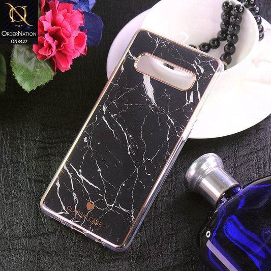 Samsung Galaxy S10 Plus Cover - Design 4 - New Marble Series Acrylic With Electroplated Soft Borders Case