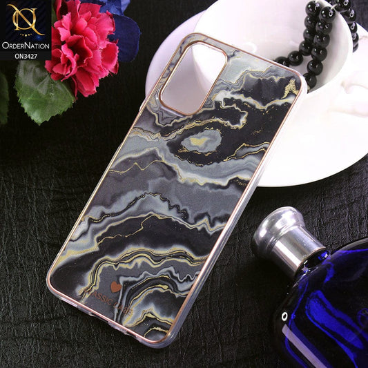 Samsung Galaxy A13 Cover - Design 3 - New Marble Series Acrylic With Electroplated Soft Borders Case