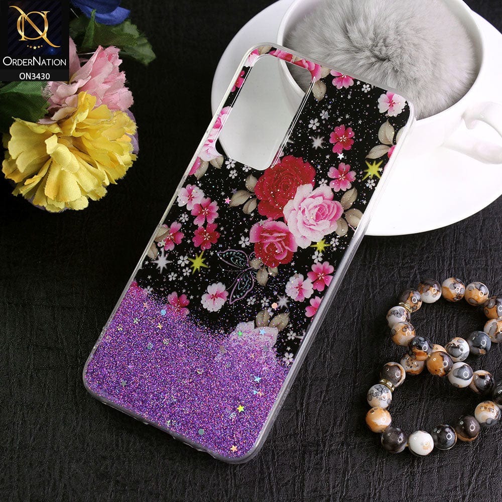 Infinix Note 11 Cover - Design 1 - New Floral Spring Bling Series Soft Tpu Case ( Glitter Does not Move )