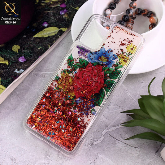 Samsung Galaxy A03s Cover - Design 11 - Trendy Cute Design Soft Silicone Bling Sparkle Moving  Liquid Glitter Case