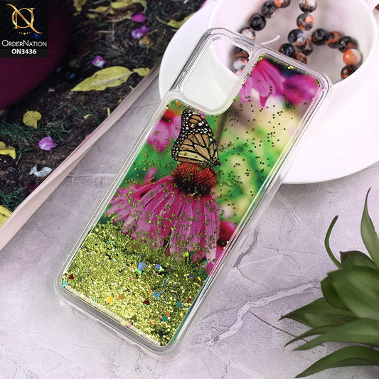 Samsung Galaxy A02s Cover - Design 2 - Trendy Cute Design Soft Silicone Bling Sparkle Moving  Liquid Glitter Case