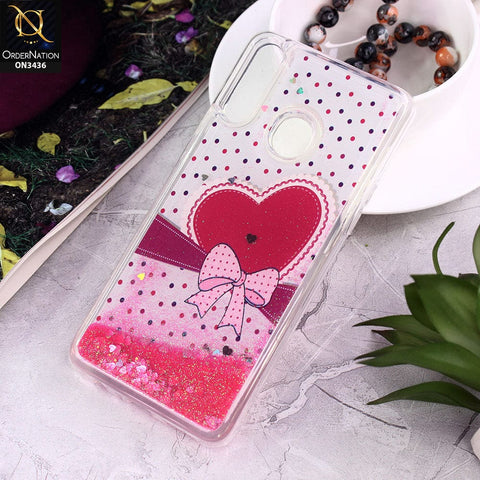 Samsung Galaxy A20s Cover - Design 4 - Trendy Cute Design Soft Silicone Bling Sparkle Moving  Liquid Glitter Case