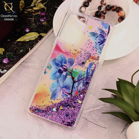 Oppo A76 Cover - Design 11 - Trendy Cute Design Soft Silicone Bling Sparkle Moving  Liquid Glitter Case