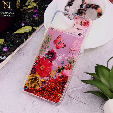 Oppo Reno 4F Cover - Design 1 - Trendy Cute Design Soft Silicone Bling Sparkle Moving  Liquid Glitter Case